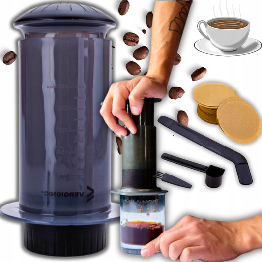 Nešiojama aliuminio kavinukė 300 ml espresso kavai – kompaktiška viryklinė kavavirė kelionėms ir namams