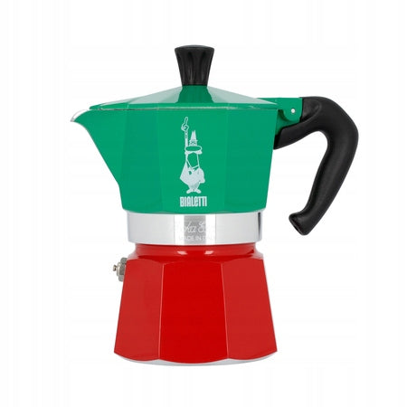 Bialetti Moka Express Italia kavinukas 270 ml, 6 puodeliams

itališka kavavirė espresso ruošimui, aliuminis, trispalvis dizainas

Bialetti Moka Express 270 ml kavavirė su klasikine rankena

kavos virimo puodelis ant viryklės – Bialetti Italia modelis