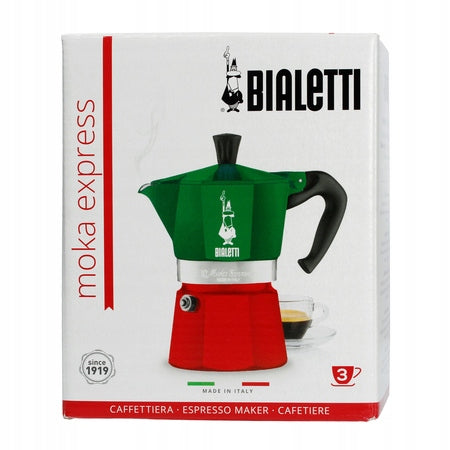 Bialetti Moka Express Italia 6T – pakuotė ir kavavirė 270 ml

itališka espresso kavavirė su rankena – 6 puodelių talpa

originalus Bialetti Moka Express 270 ml aliuminis kavinukas

stilinga Bialetti kavavirė latte ir espresso ruošimui